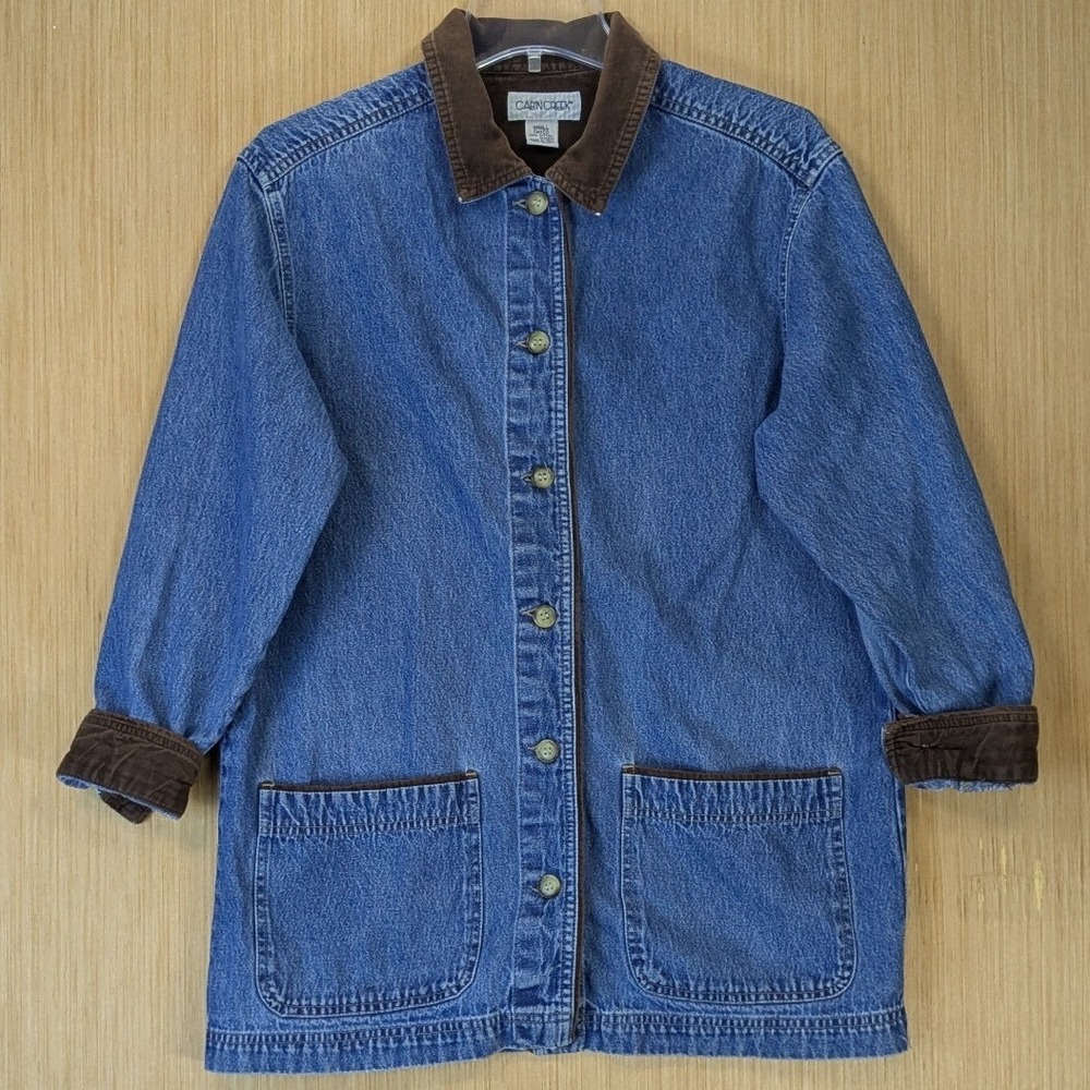 Vintage 90s Cabin Creek Womens Denim Barn Jacket Size S Chore Field Coat Blue